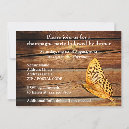 Zonnebloem Verbruiddaguitvindingen Rustic Country Kaart (Achterkant)