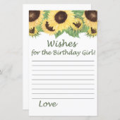 Zonnebloem Vereist voor verjaardagsmeisje (Voorkant / Achterkant)