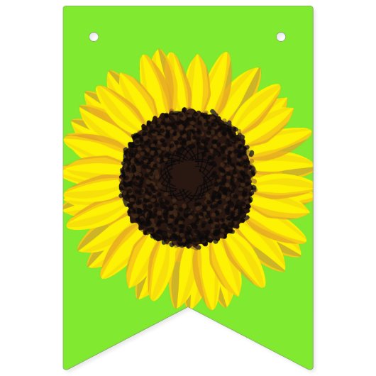 Zonnebloem Vergroten 1ste verjaardag Bunting Banne Vlaggetjes (Eerste vlag)