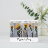 Zonnebloem Verjaardag Briefkaart (Staand voorkant)