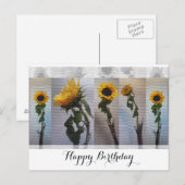 Zonnebloem Verjaardag Briefkaart (Voorkant / Achterkant)