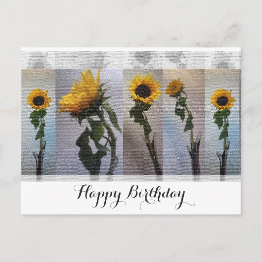 Zonnebloem Verjaardag Briefkaart (Voorkant)