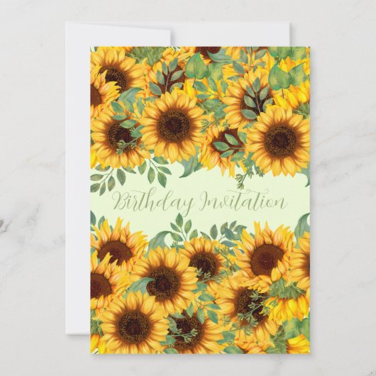 Zonnebloem Verjaardag Rustiek Geel Bloemen Kaart (Achterkant)