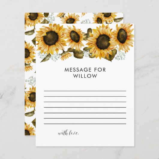 Zonnebloem Verjaardag Tijd Capsule Bericht Kaart (Voorkant / Achterkant)