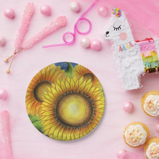 Zonnebloem Verjaardag Trouwfeest Papieren Borden Papieren Bordje (Feest)