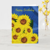 Zonnebloem Verjaardag Wenskaart - Digitally Paint Kaart (Gele Bloem)