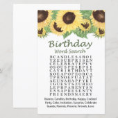 Zonnebloem Verjaardagenzoekspel (Voorkant / Achterkant)