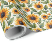 Zonnebloem Verjaardagscadeau Wrapping Papier Wrap (Rol Hoek)
