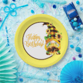 Zonnebloem Verjaardagskabinet Papieren Bordje (Feest)