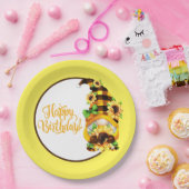 Zonnebloem Verjaardagskabinet Papieren Bordje (Feest)