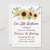 Zonnebloem verjaardagsuitnodiging, 8e verjaardag kaart (Voorkant)