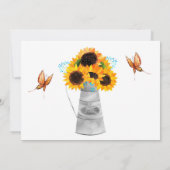 Zonnebloem verjaardagsuitnodiging Foto Eerste verj Kaart (Achterkant)