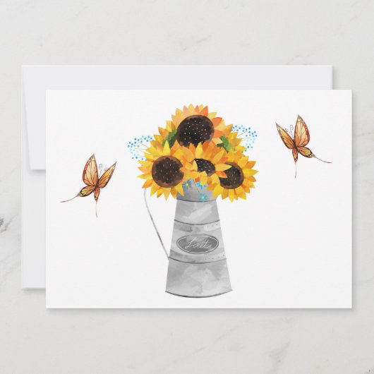 Zonnebloem verjaardagsuitnodiging Foto Eerste verj Kaart (Achterkant)