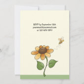 Zonnebloem verjaardagsuitnodiging voor meisjes kaart (Achterkant)