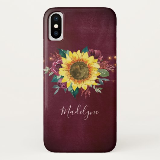 Zonnebloem Verlichting Bourgondië Bloemen Case-Mate iPhone Case (Achterkant)