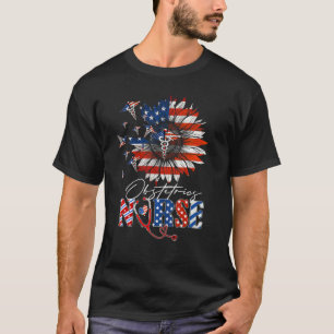 Zonnebloem Verloskundige Verpleegster Stethoscoop T-shirt