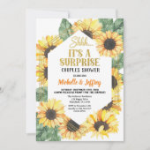 Zonnebloem verrassingsfeest koppel bruidsfeest kaart (Voorkant)