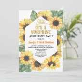 Zonnebloem verrassingsjubileumfeest kaart (Staand voorkant)