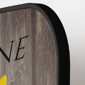 Zonnebloem versleten grijs hout naam pickleball paddle (Links Detail)