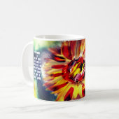 Zonnebloem vertrouwen in goede tijd koffiemok (Voorkant links)