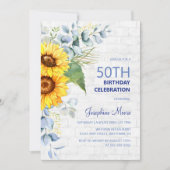 Zonnebloem Verweerde Muur Baksteen Groene Verjaard Kaart (Voorkant)