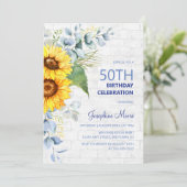 Zonnebloem Verweerde Muur Baksteen Groene Verjaard Kaart (Staand voorkant)