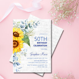 Zonnebloem Verweerde Muur Baksteen Groene Verjaard Kaart