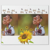 Zonnebloem Veterarian Matte Wrapping Paper Cadeaupapier (Vlak)