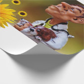 Zonnebloem Veterarian Matte Wrapping Paper Cadeaupapier (Hoek)