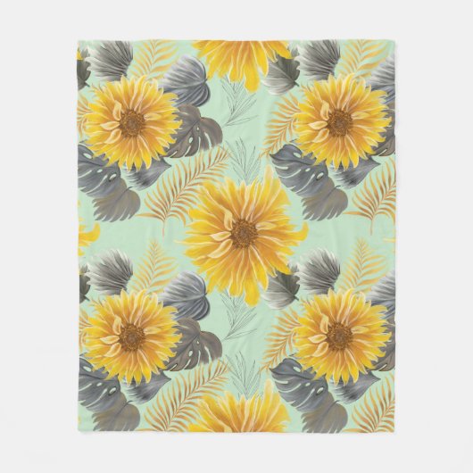 Zonnebloem Vibe Fleece Deken (Voorkant)