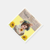 Zonnebloem Victoriaans papier Servet (Hoek)
