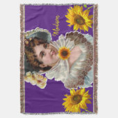 Zonnebloem Victoriaans schroefdraad Deken (Voorkant Verticaal)