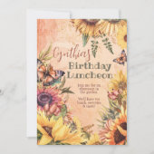 Zonnebloem viering uitnodigingen (Voorkant)