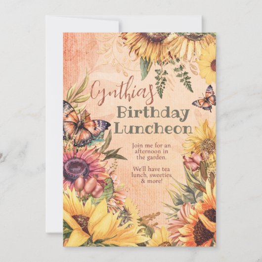 Zonnebloem viering uitnodigingen (Voorkant)