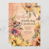 Zonnebloem viering uitnodigingen (Voorkant / Achterkant)