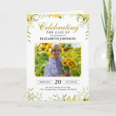 Zonnebloem Viering van de begrafenis van het leven Programma (Voorkant)