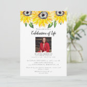 Zonnebloem Viering van het leven Begrafenis Foto Kaart (Staand voorkant)