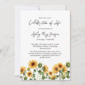 Zonnebloem Viering van het Leven Begrafenis Kaart (Voorkant)