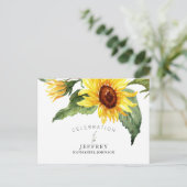 Zonnebloem viering van het leven na verlies bijeen briefkaart (Staand voorkant)