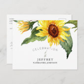 Zonnebloem viering van het leven na verlies bijeen briefkaart (Voorkant / Achterkant)