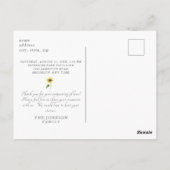 Zonnebloem viering van het leven na verlies verzam briefkaart (Achterkant)