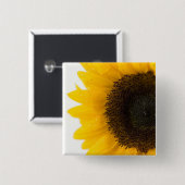 zonnebloem vierkante button 5,1 cm (Voorkant /achterkant)