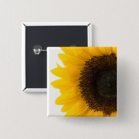 zonnebloem vierkante button 5,1 cm (Voorkant /achterkant)