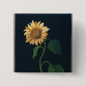 Zonnebloem Vierkante Button 5,1 Cm (Voorkant)