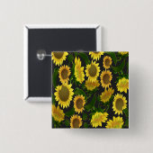 Zonnebloem Vierkante Button 5,1 Cm (Voorkant /achterkant)