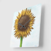  zonnebloem vierkante klok (Hoek)