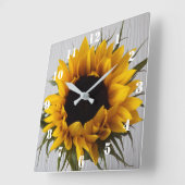 Zonnebloem Vierkante Klok (Hoek)