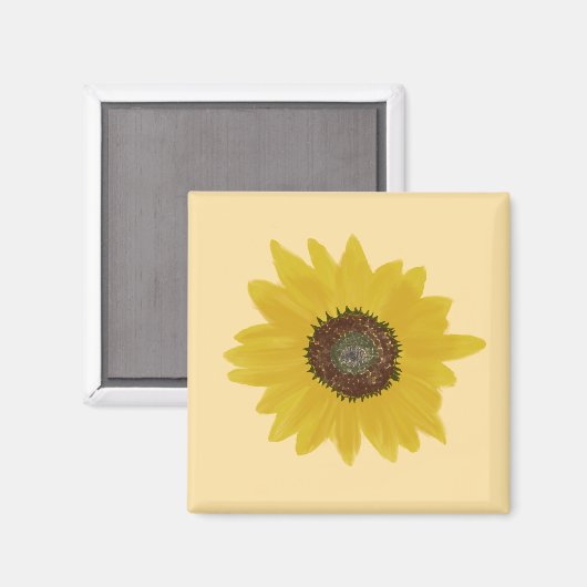 Zonnebloem vierkante magneet (Voorkant / Achterkant)