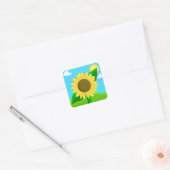 Zonnebloem Vierkante Sticker (Envelop)