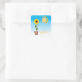 Zonnebloem Vierkante Sticker (Tas)